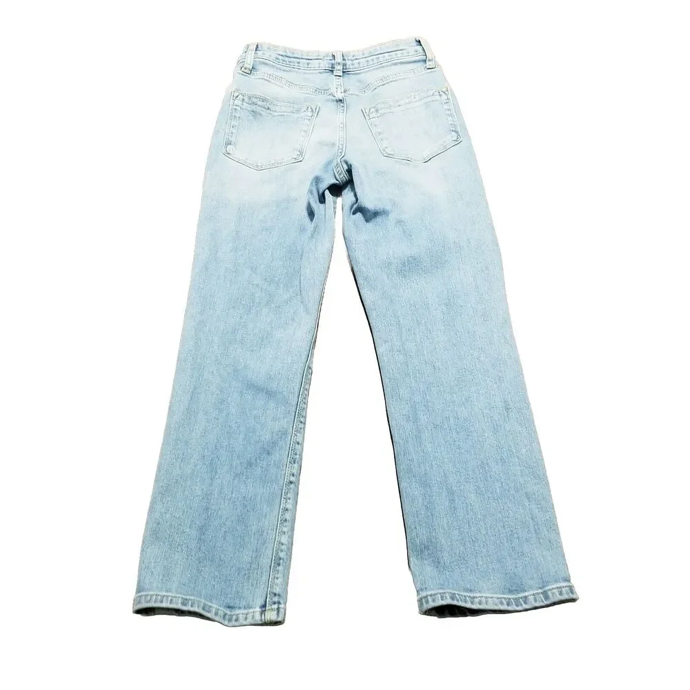 Reiss Bailey Jeans Women's Size 26 Light Wash Stretch Denim Button Fly  (25x26)